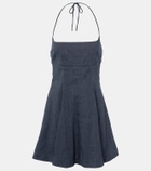 Staud Leone linen-blend denim minidress