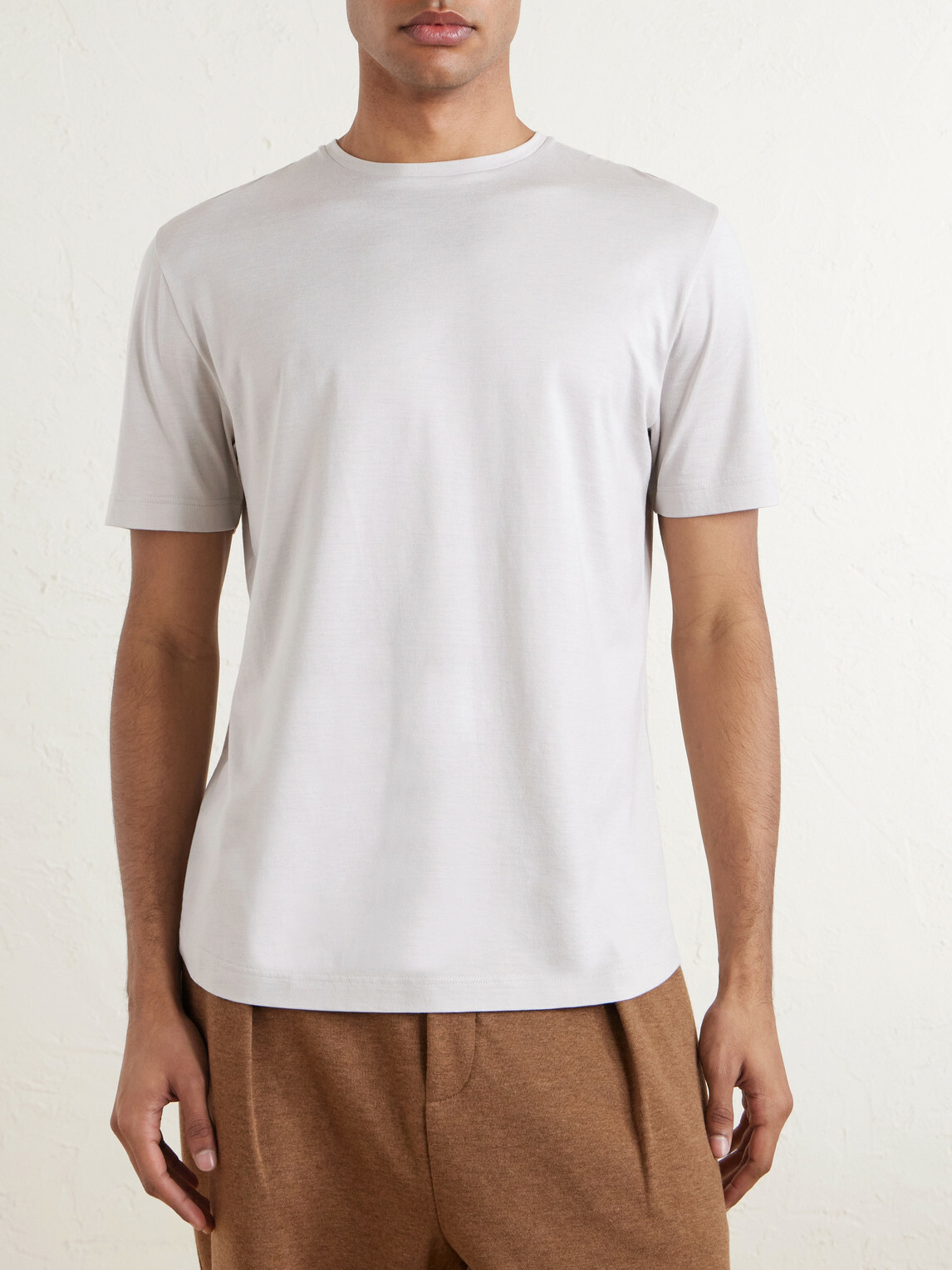 Loro Piana - Silk and Cotton-Blend Jersey T-Shirt - Gray