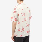 Portuguese Flannel Men's Canvas Floral Vacation Shirt in Red