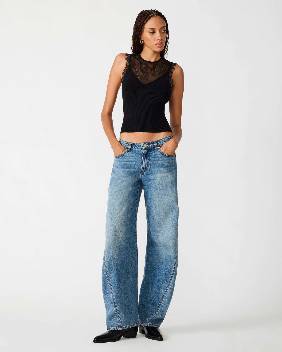 Steve Madden Kourt Sweater Top in Black