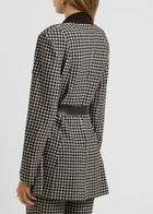 Norma Kamali Printed Belted Stretch-jersey Blazer Black