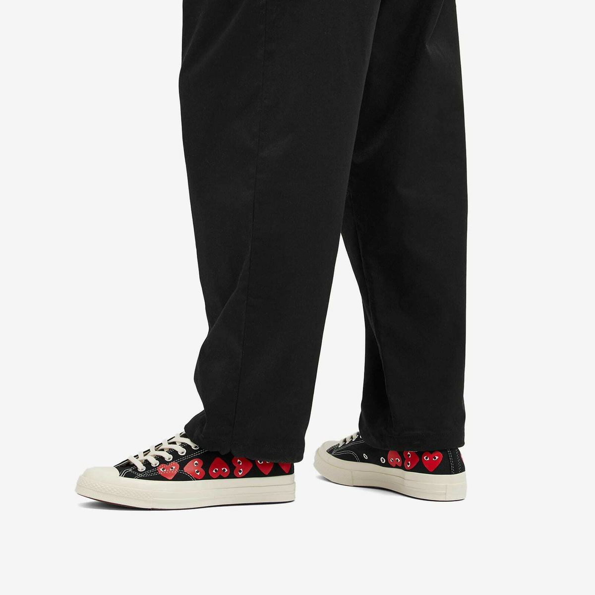 Comme des Garçons Play Men's x Converse Multi Heart Low Sneaker in Black