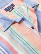POLO RALPH LAUREN - Convertible-Collar Logo-Embroidered Striped Cotton-Poplin Shirt - Multi
