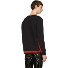 Alexander McQueen Black and Red Panelled Sweatshirt