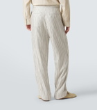 Zegna Striped silk straight pants