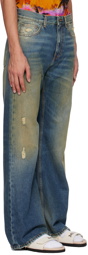 Palm Angels Blue Distressed Jeans