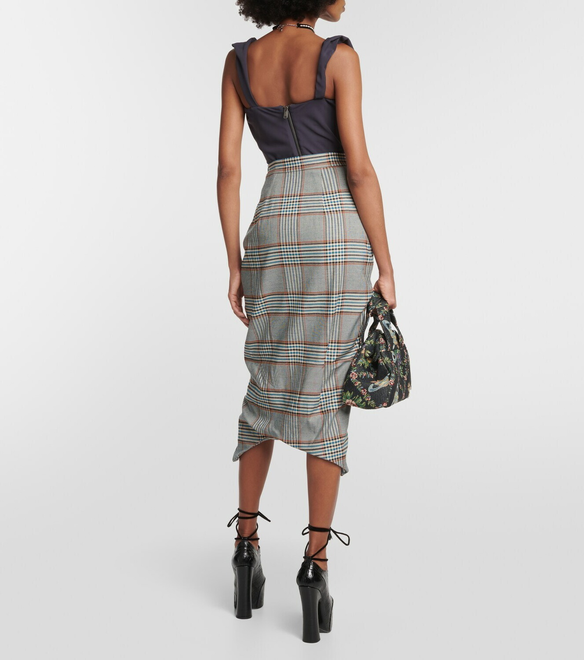 24AW new/Vivienne Westwood 水玉模様のマキシスカート Skirt Vivienne Westwood Panther checked gathered midi skirt