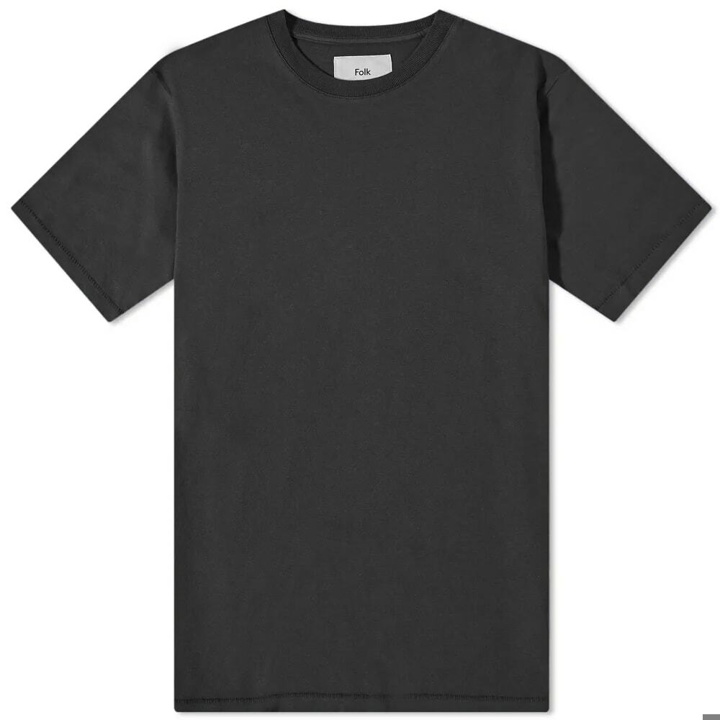 Photo: Folk Men's Contrast Sleeve T-Shirt in Black