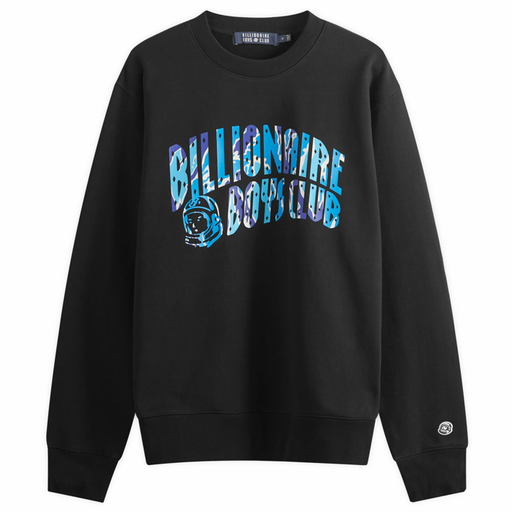 Photo: Billionaire Boys Club Men's Camo Arch Logo Crewneck Sweatshirt in Black