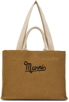 Marni Tan Raffia Summer Shopping Tote