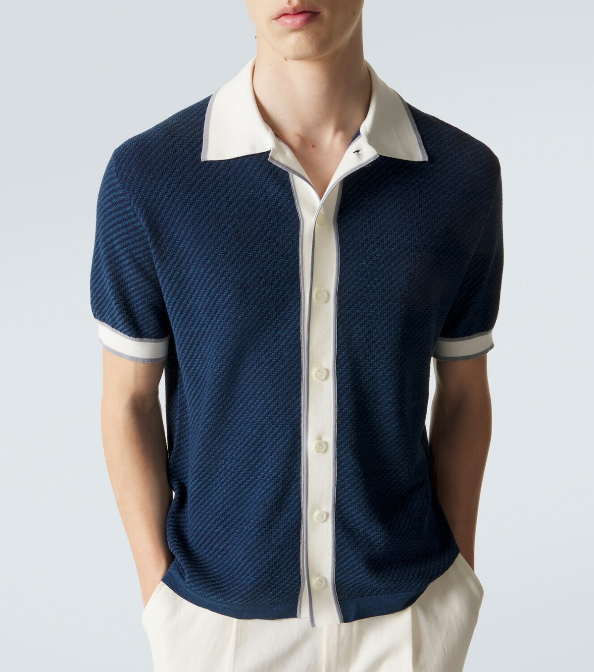 Brioni Linen, cotton, and silk shirt