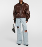 The Mannei Le Mans leather varsity jacket