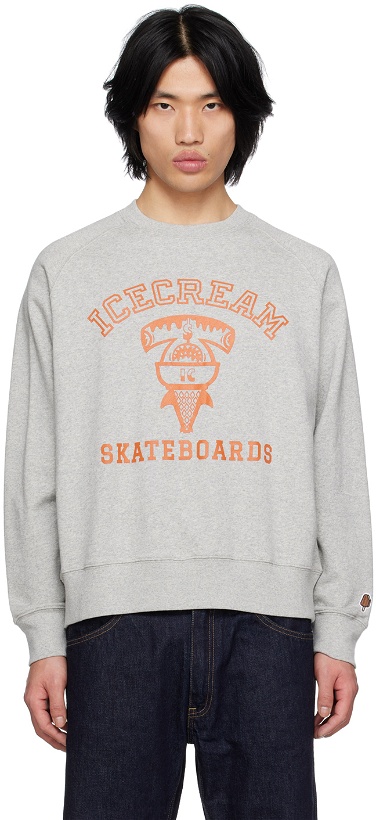 Photo: ICECREAM Gray IC Sharks Sweatshirt