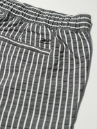 Mr P. - Straight-Leg Mid-Length Striped Seersucker Swim Shorts - Black