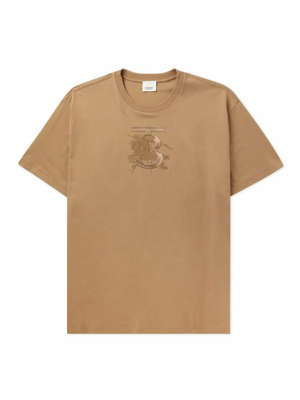 Photo: Burberry - Logo-Detailed Cotton-Jersey T-Shirt - Brown