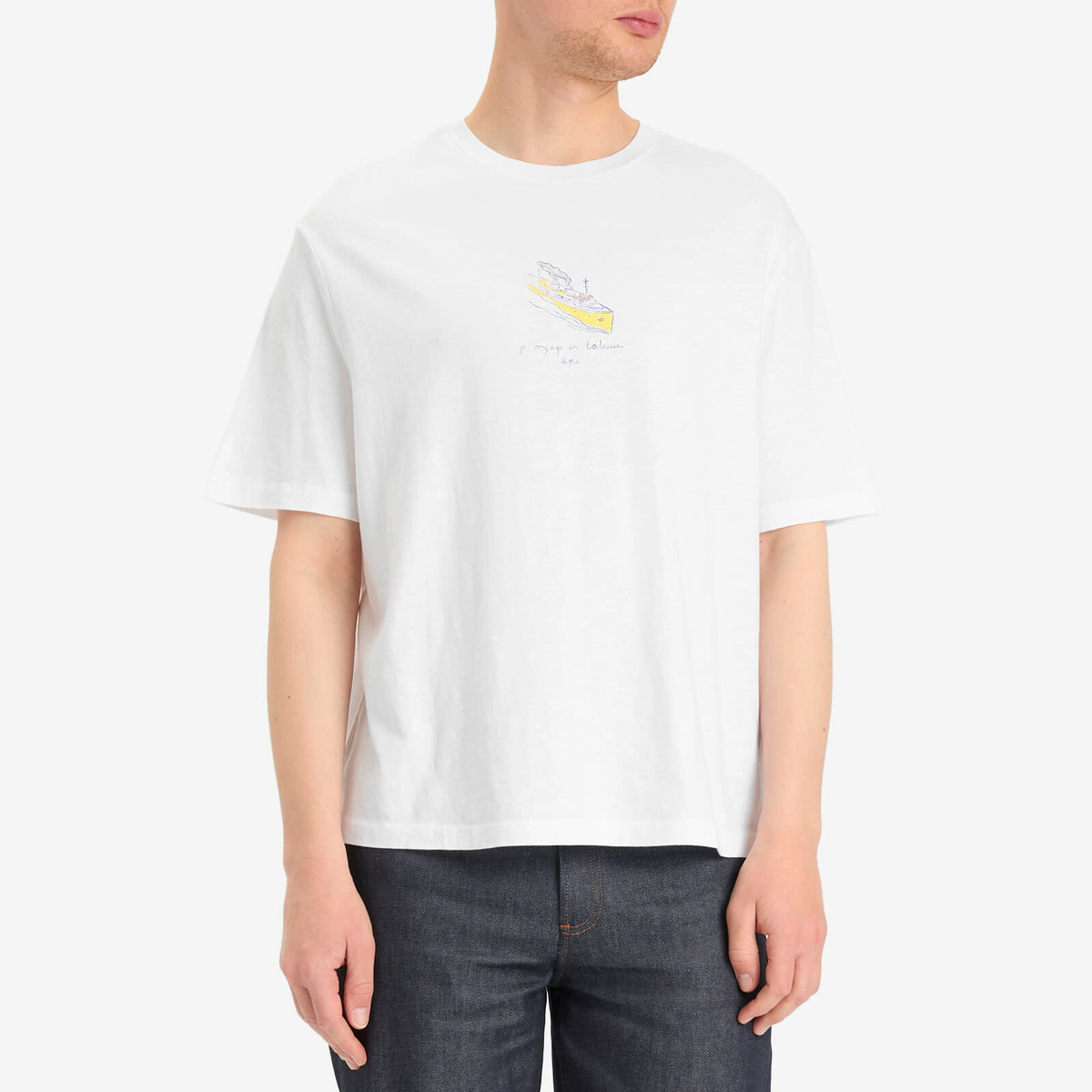 A.P.C. Men's Jack Voyage Print T-Shirt in White A.P.C.