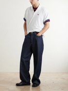 Neighborhood - Logo-Appliquéd Embroidered Cotton-Piqué Polo Shirt - White