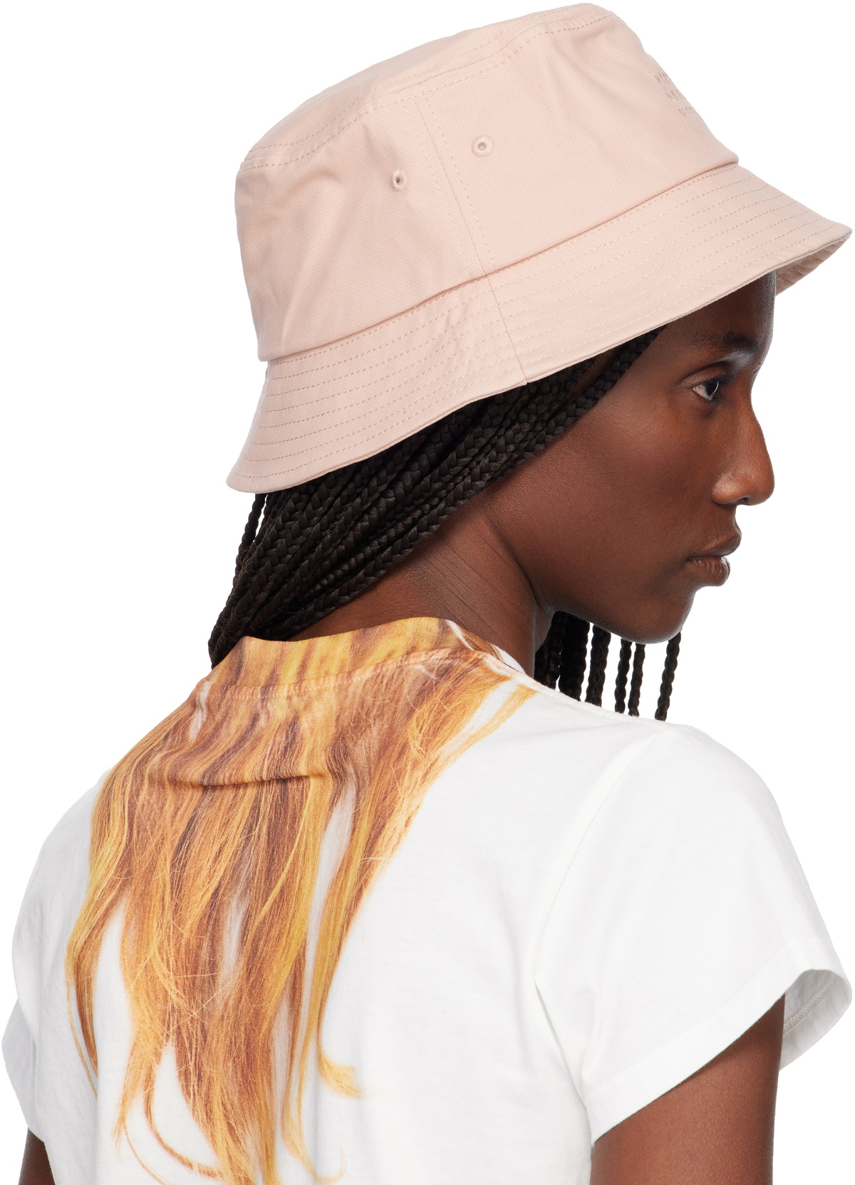 MM6 Maison Margiela Pink Cotton Canvas Bucket Hat
