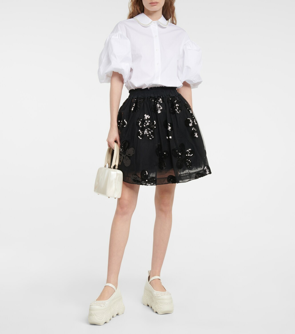 Simone Rocha - Embellished cotton poplin shirt Simone Rocha