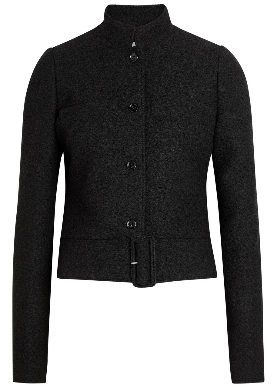 Courrèges Belted Tweed Jacket Black