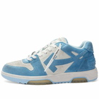 Off-White Men's Out Of Office Suede Sneakers in White/Light Blue