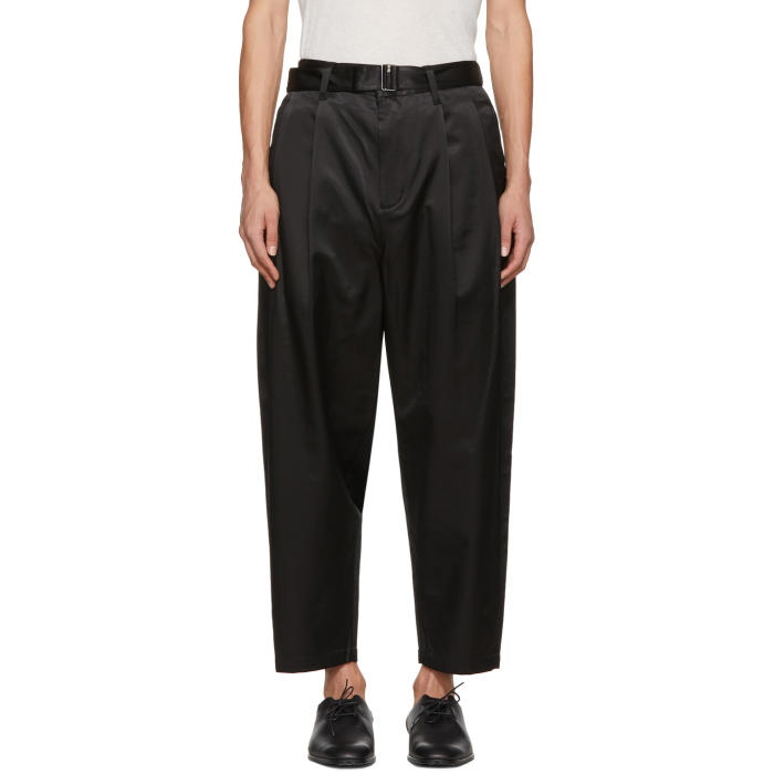 Photo: 3.1 Phillip Lim Black Relaxed Pleated Belt Trousers 