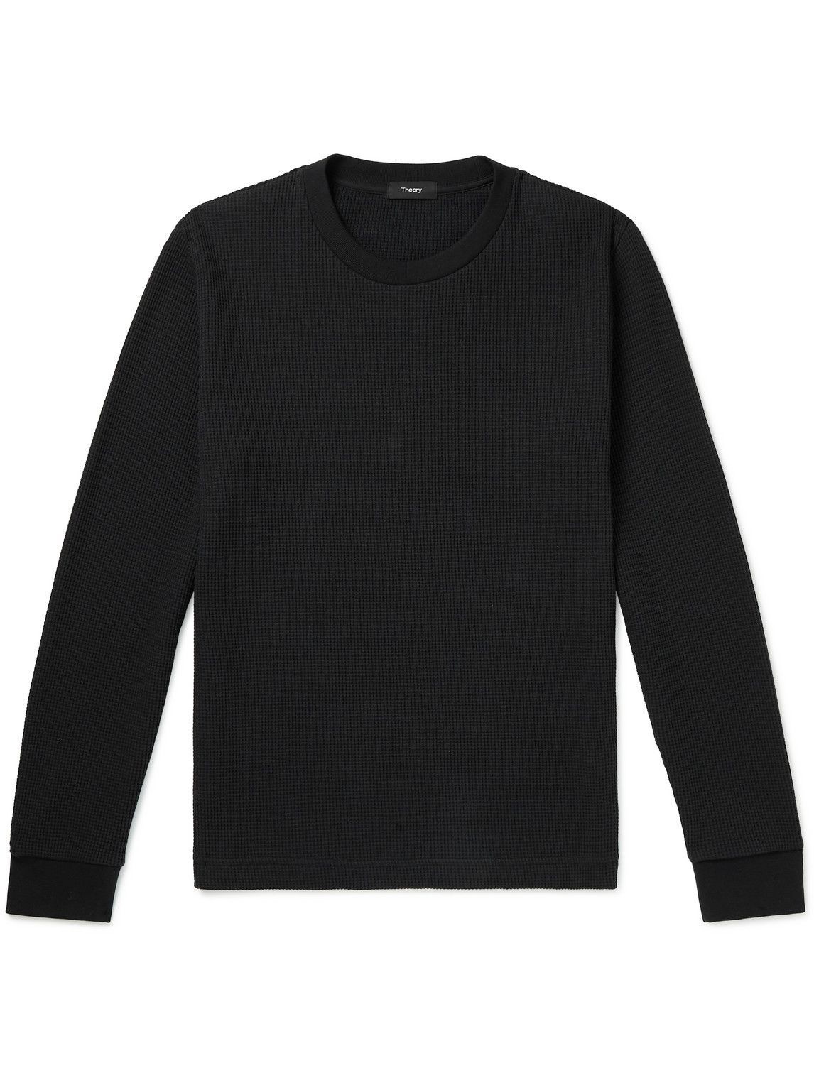 Theory - Balena Waffle-Knit Cotton-Blend Sweater - Black Theory