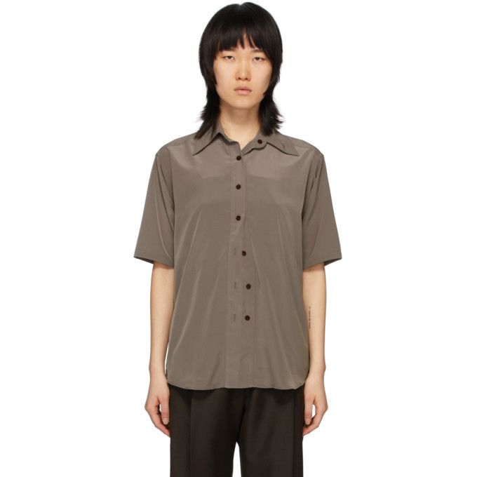 Photo: Eftychia Taupe Closed Short Sleeve Shirt