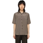 Eftychia Taupe Closed Short Sleeve Shirt