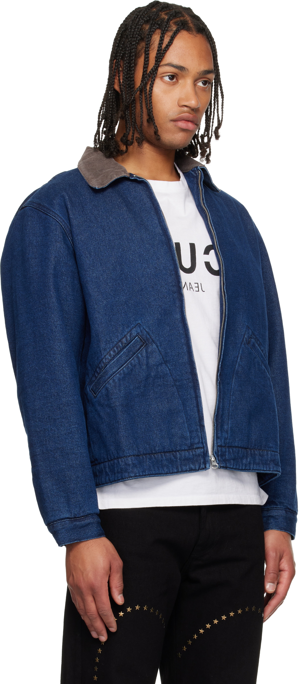 Carne Bollente Blue Moto Rabbit Denim Jacket Carne Bollente