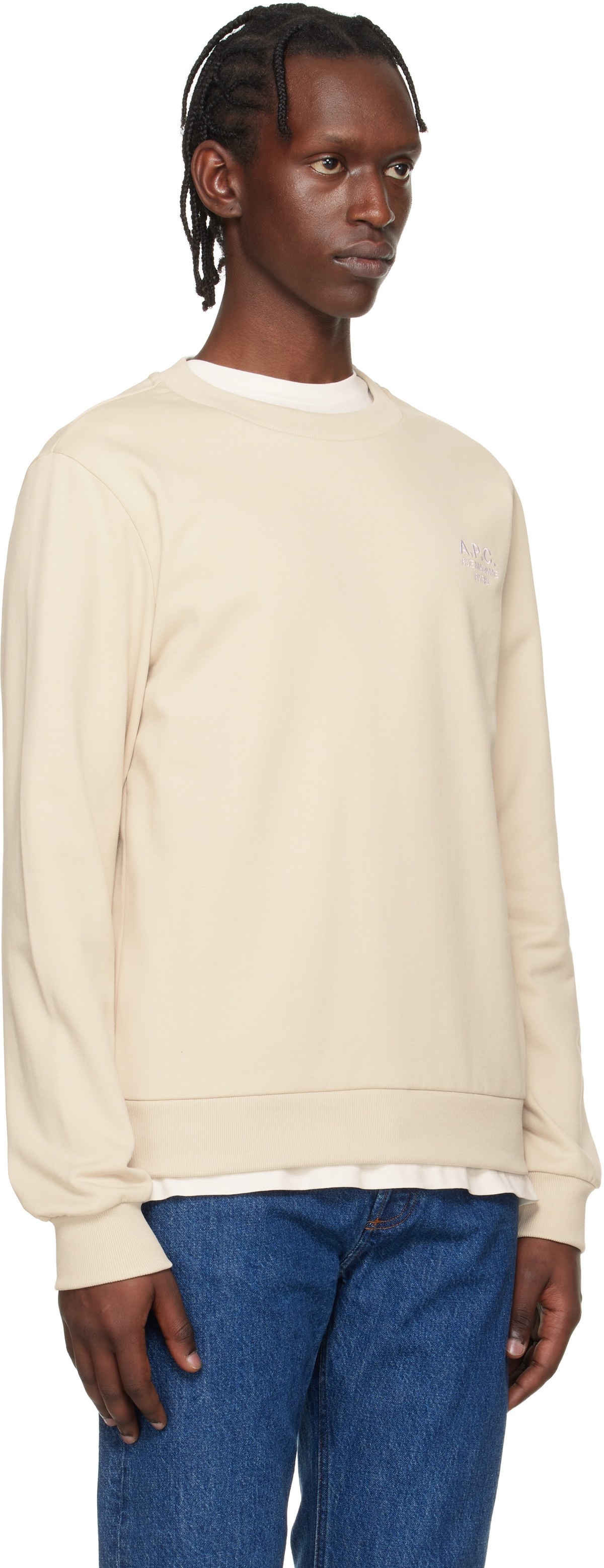 A.P.C. Beige Standard 'Rue Madame' Sweatshirt