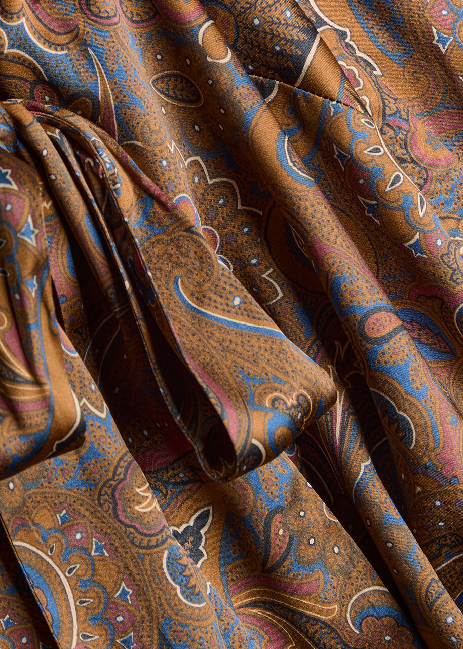 Veronica Beard Francine Printed Silk-blend Blouse Brown