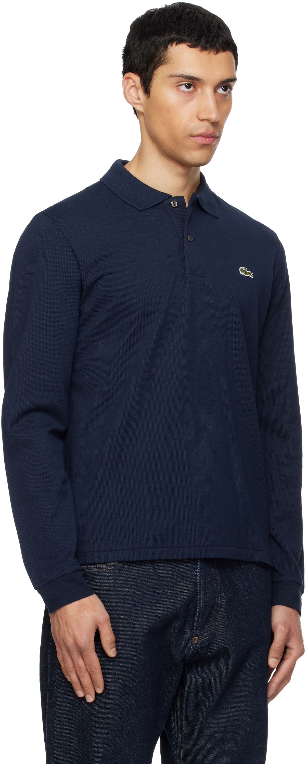 Lacoste Navy Classic Fit Long Sleeve L.12.12 Polo