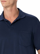 MC2 Saint Barth Man Navy Blue Technical Piquet Polo Shirt Camber