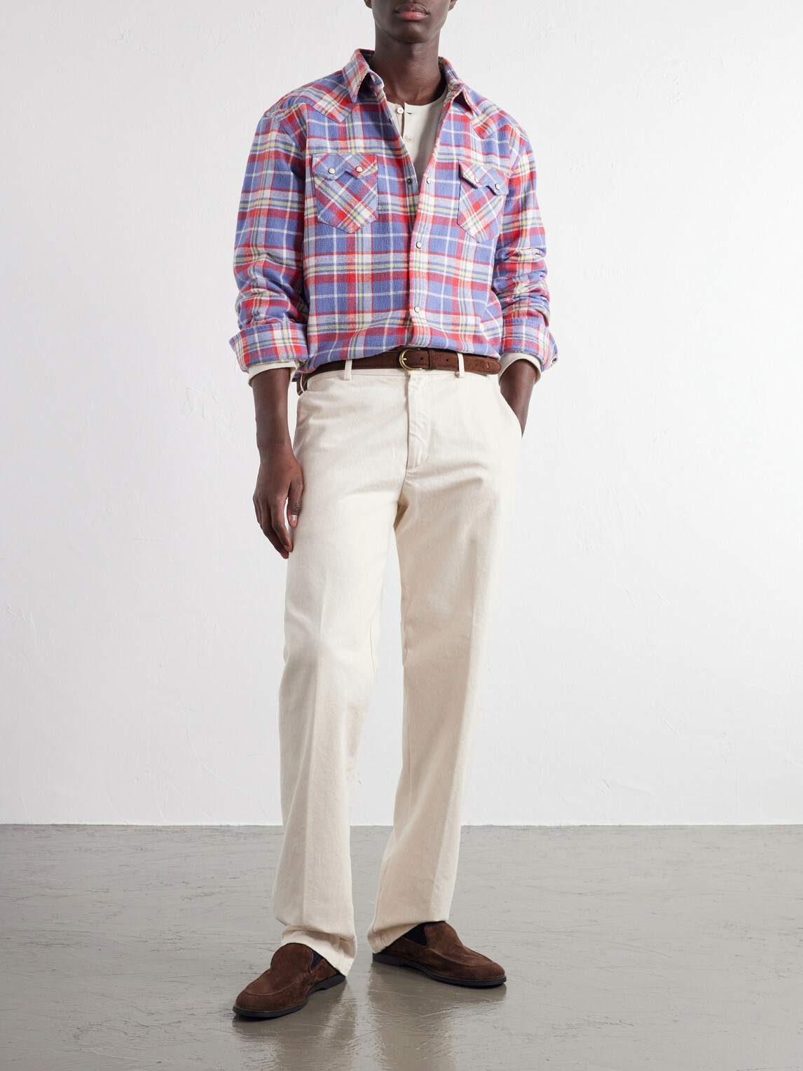 Fortela - Josh Checked Cotton Shirt - Red