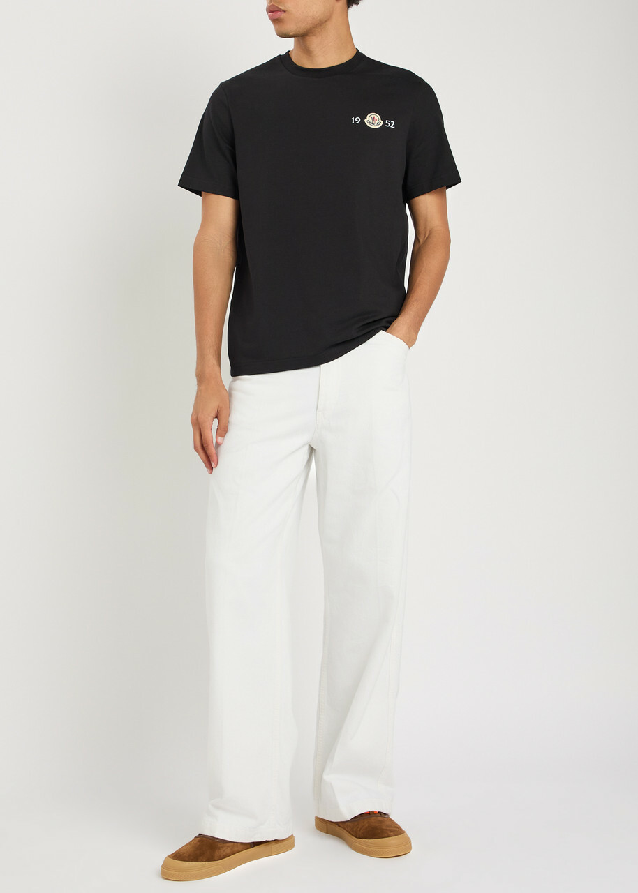 Moncler Logo Stretch-cotton T-shirt Black