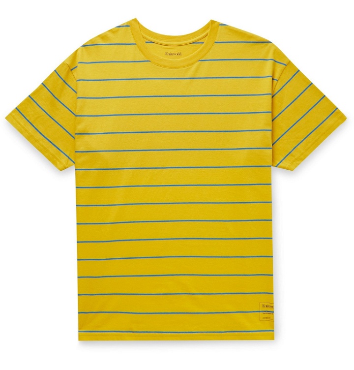 Photo: Entireworld - Striped Organic Cotton-Jersey T-Shirt - Yellow
