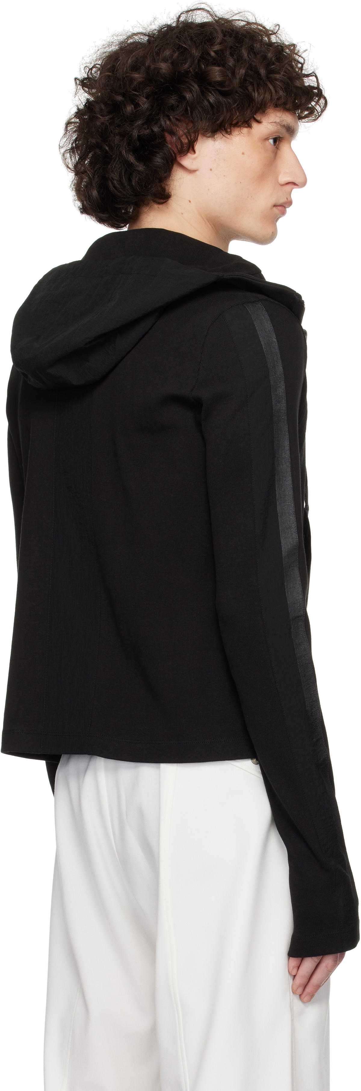 CARNET-ARCHIVE Black Armature Slim Zip-Up Hoodie