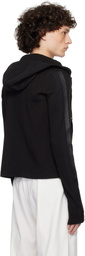CARNET-ARCHIVE Black Armature Slim Zip-Up Hoodie
