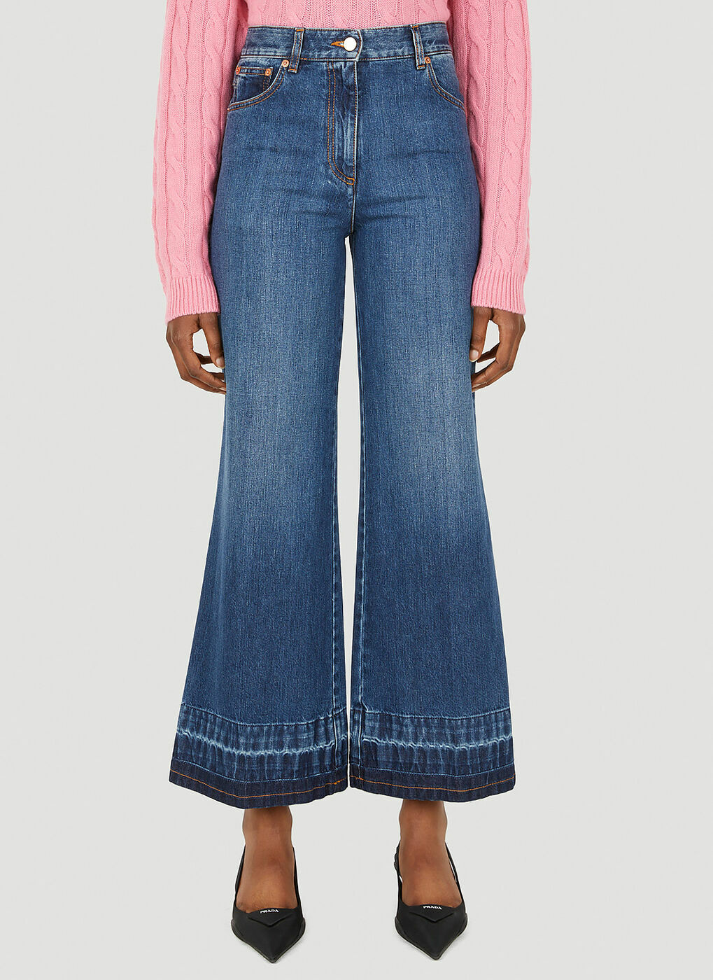 デニム・ジーパン VALENTINO Flared jeans VGold high-rise flared jeans in blue - Valentino | Mytheresa
