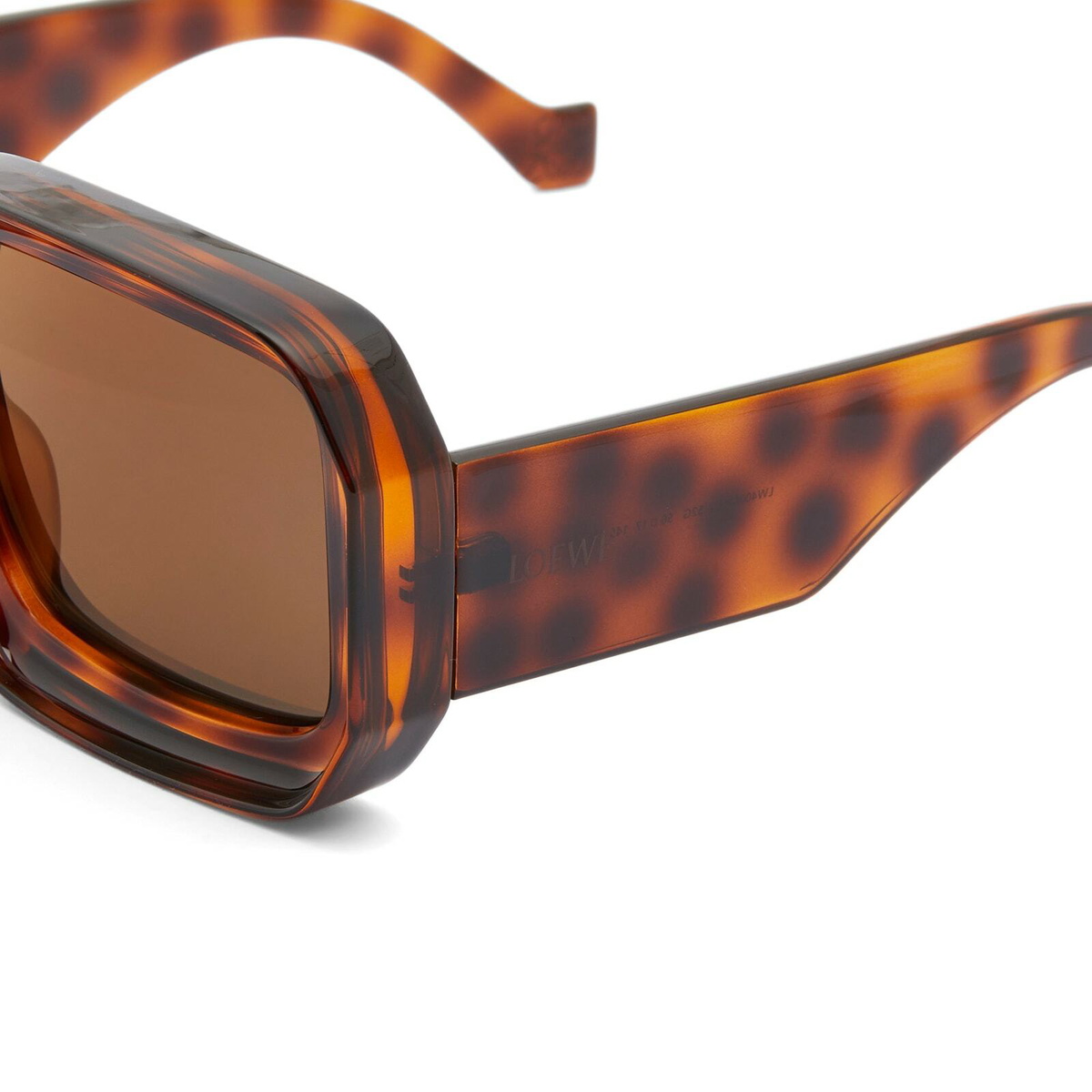 Loewe Eyewear Loewe Paula's Ibiza Dive Mask Sunglasses in Dark Havana/Brown Mirror 