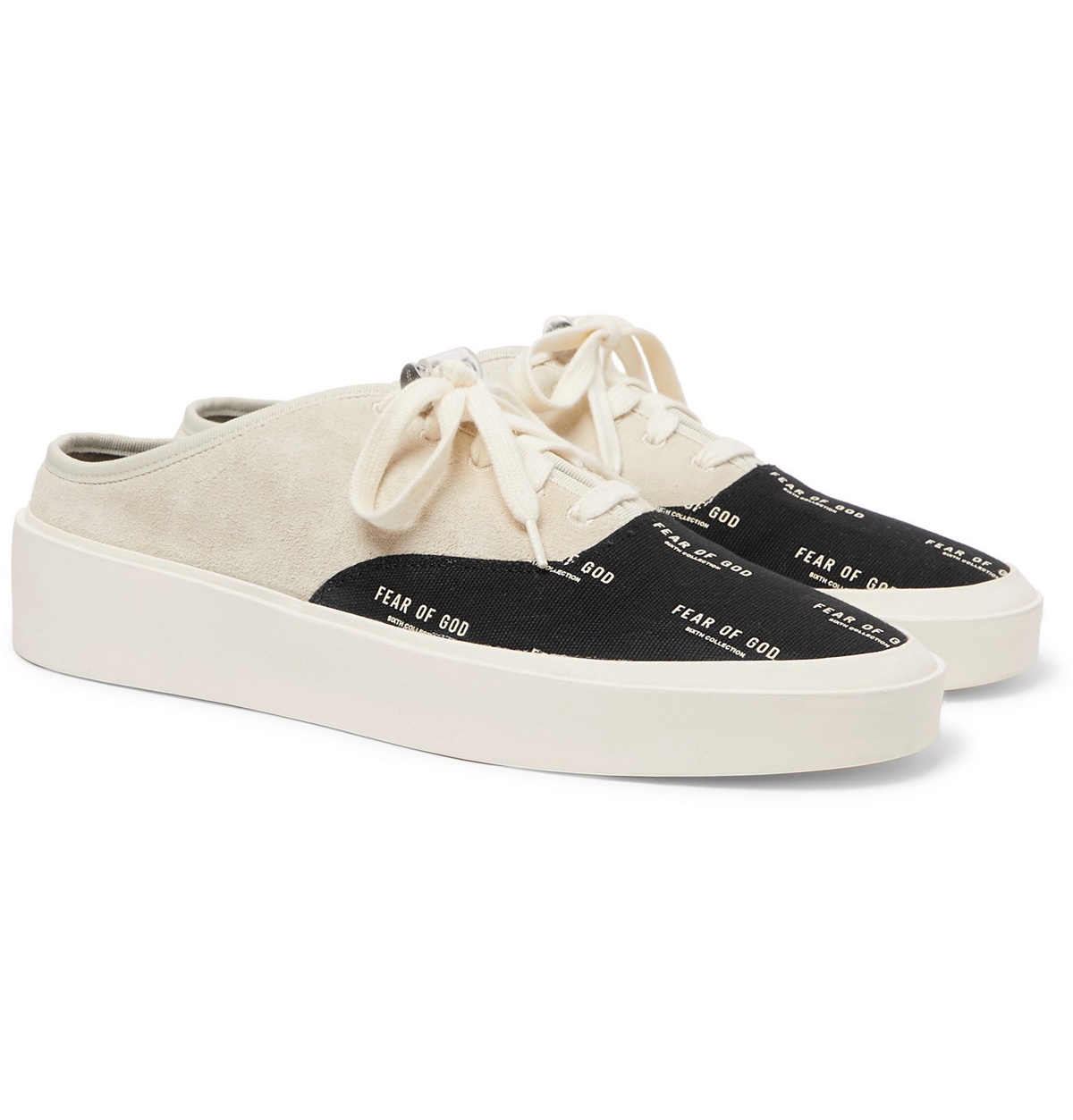 Fear of God - 101 Suede and Logo-Print Canvas Backless Sneakers