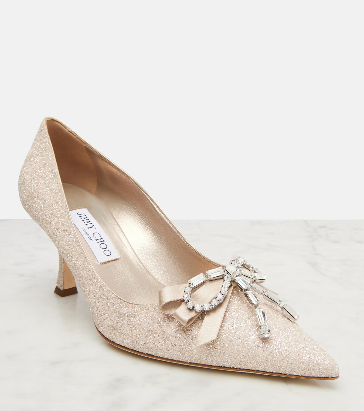 Jimmy Choo Auria 70 crystal-embellished glitter pumps