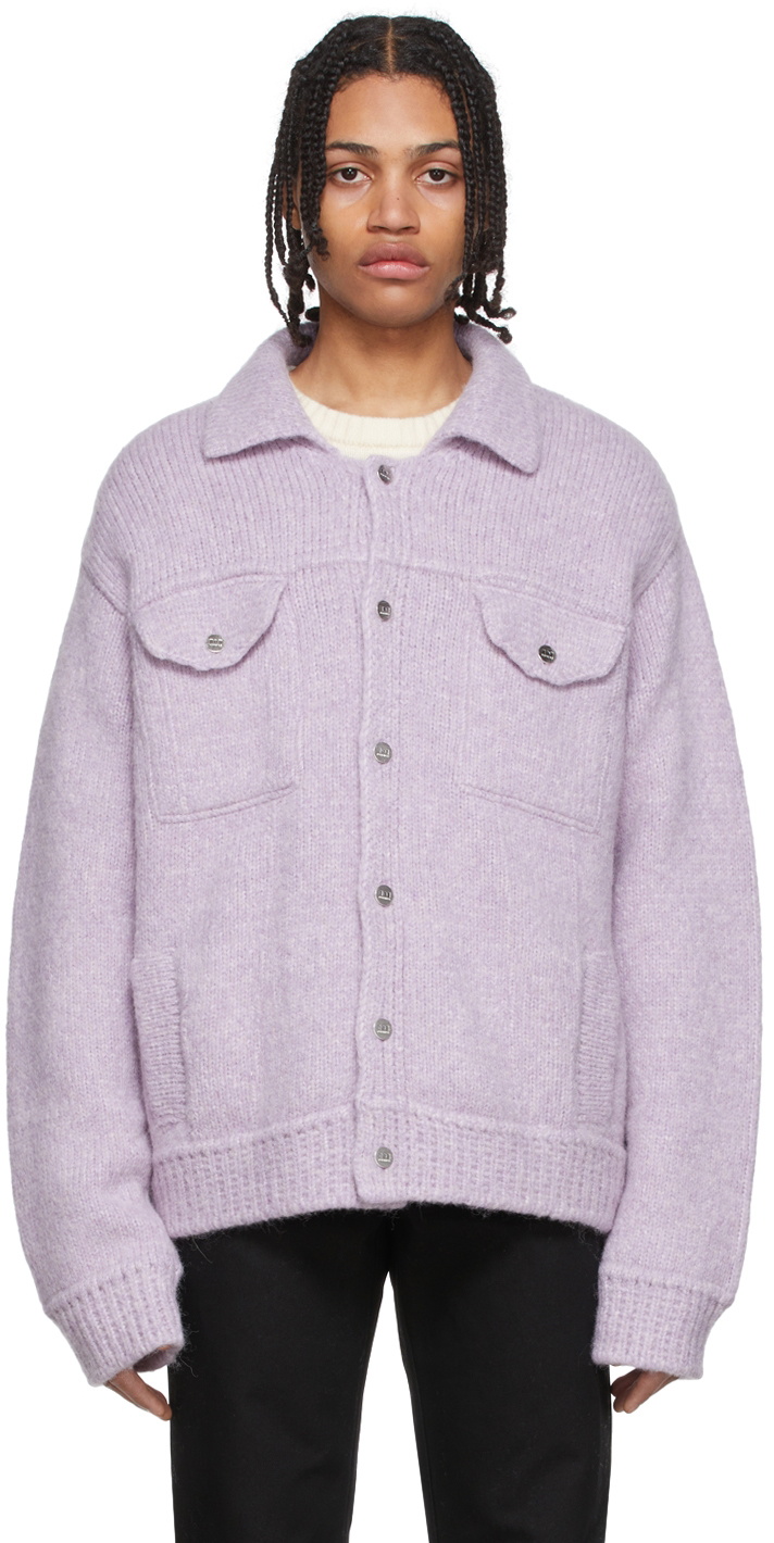 Nahmias Purple Knit Trucker Jacket Nahmias