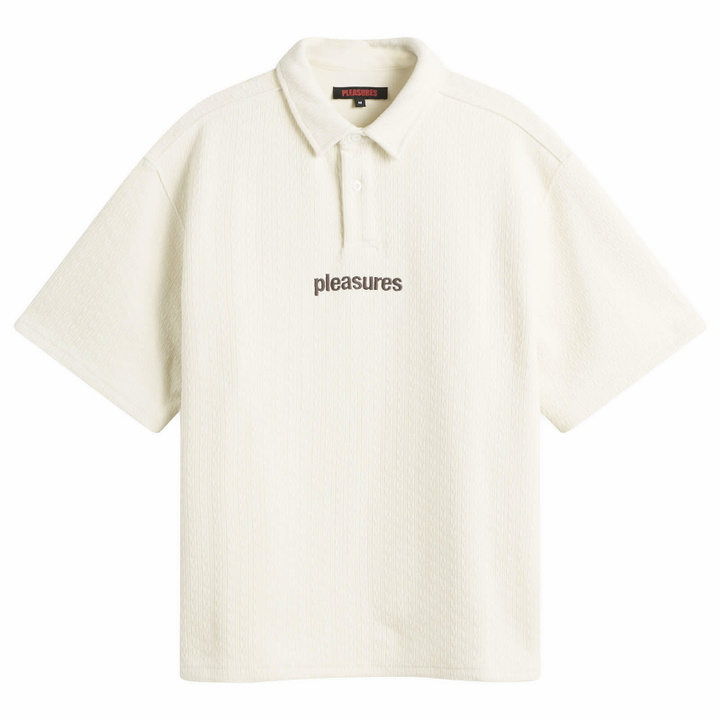 Photo: Pleasures Men's Cable Polo in Ecru