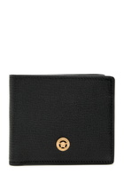 Versace Medusa Grained Leather Wallet - Black - One Size