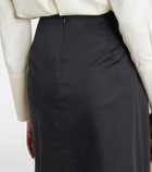 Max Mara Paggi gathered cotton-blend midi skirt