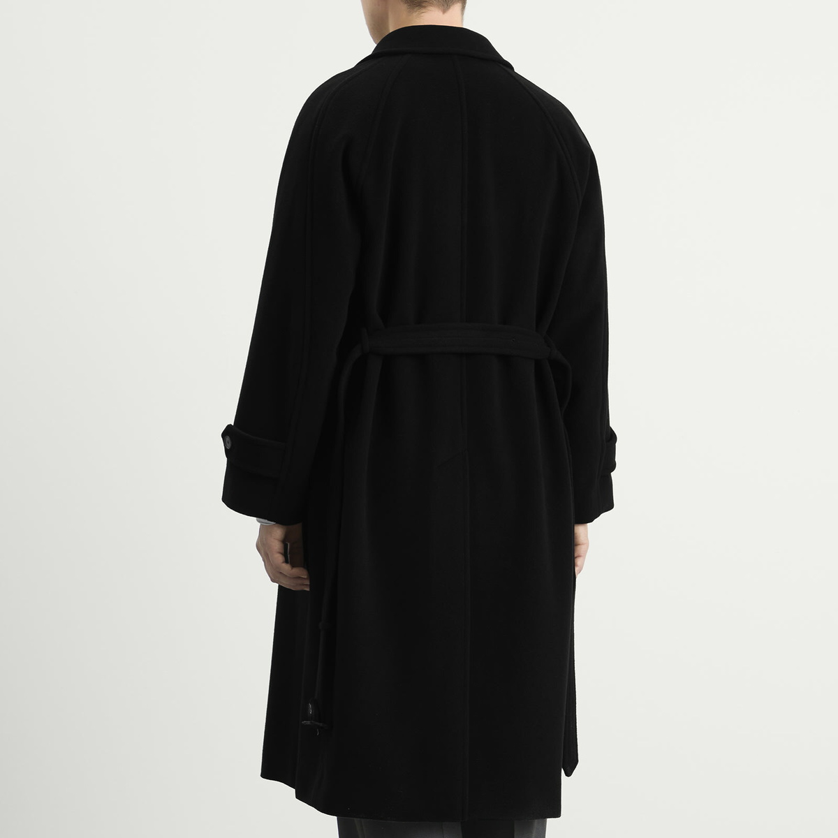 Auralee Men's Mosser Soutien Collar Coat in Black
