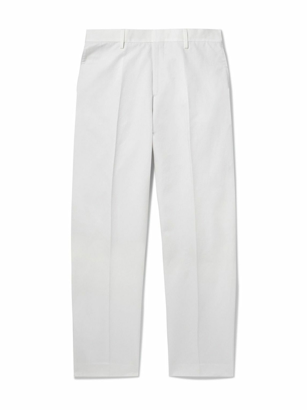 Photo: Paul Smith - Straight-Leg Cotton and Linen-Blend Trousers - White