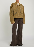 Rick Owens Heizer Suede Jacket Brown